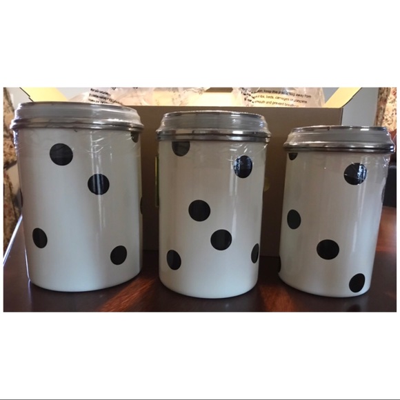 🆕 Kate Spade New York Deco Dot Canisters Set of 3 - Picture 2 of 6